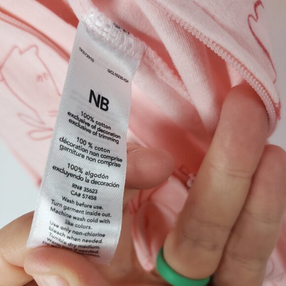 Carters 2 Pack Long Slv Footed Onesies Baby Girls Newborn Pajamas - Picture 9 of 16